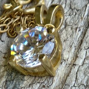 Sterling Silver CZ Pendant Necklace